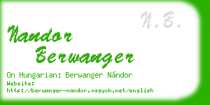nandor berwanger business card